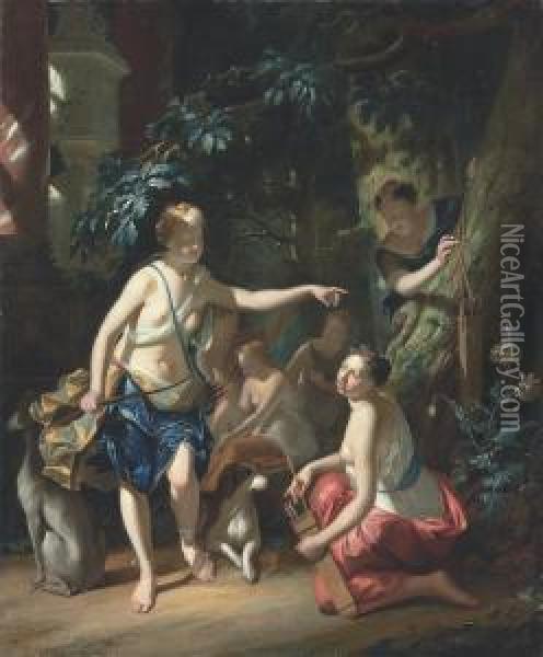 Diana Setting Out For The Hunt Oil Painting - Adriaan Van Der Burg