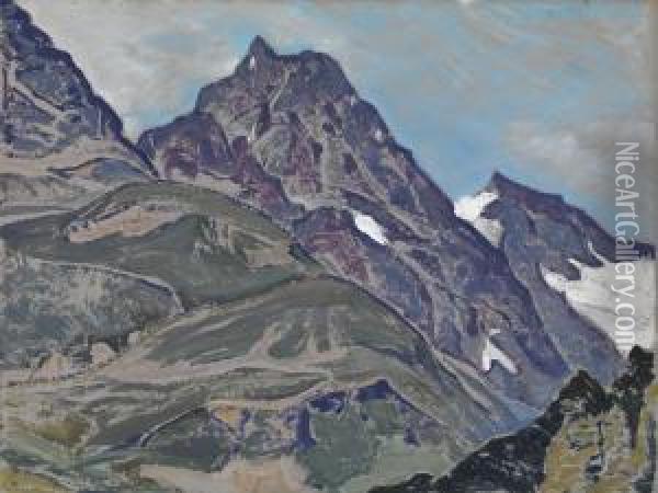 St Moritz Oil Painting - Nicolaj Konstantinov Roerich