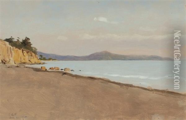 Coastal, Possibly Santa Barbara Near Goleta Oil Painting - Lockwood de Forest
