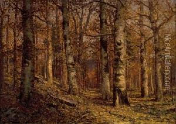 Wooded Path Ii Oil Painting - William Preston Phelps
