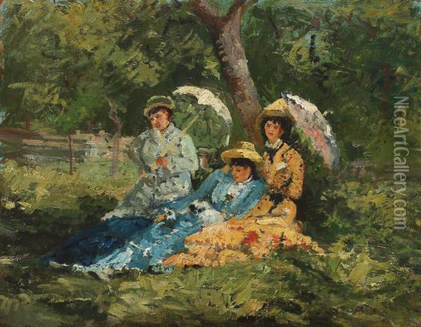 Women In The Park Oil Painting - Ioan Andreescu