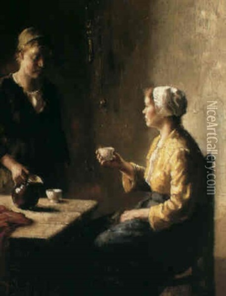 Tea Time Oil Painting - Bernard de Hoog