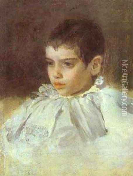 Portrait Of Lialia (Adelaida) Simonovich 1880 Oil Painting - Valentin Aleksandrovich Serov