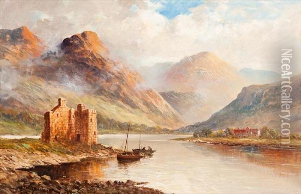 Royal Castle, Loch Ranza, Arran Oil Painting - Frances E. Jamieson