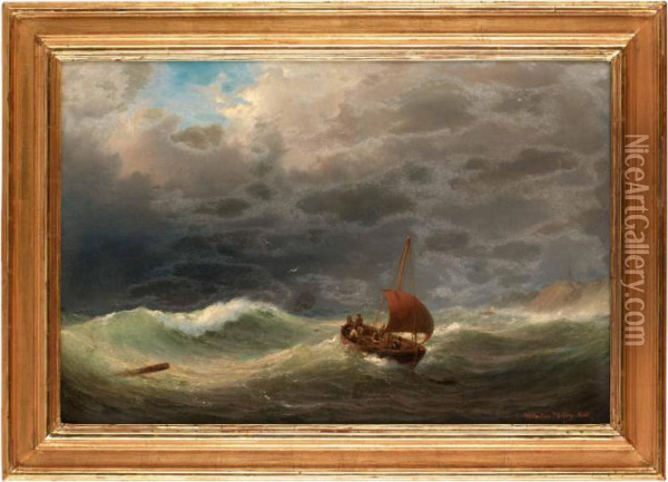 Pa Stormande Hav Oil Painting - Vilhelm Melbye