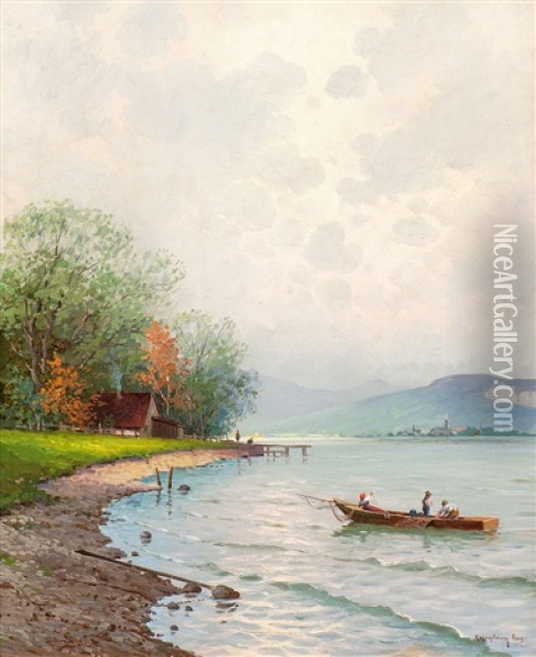 Bodensee Oil Painting - Karl Hauptmann