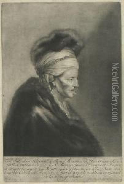 Bildnis Eines Alten Mannes In Orientalischem Kostum Oil Painting - Johann Daniel Preisler