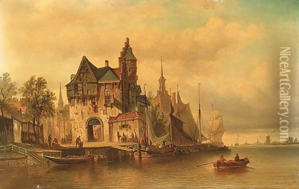 A View Of Vlissingen Oil Painting - Elias Pieter van Bommel