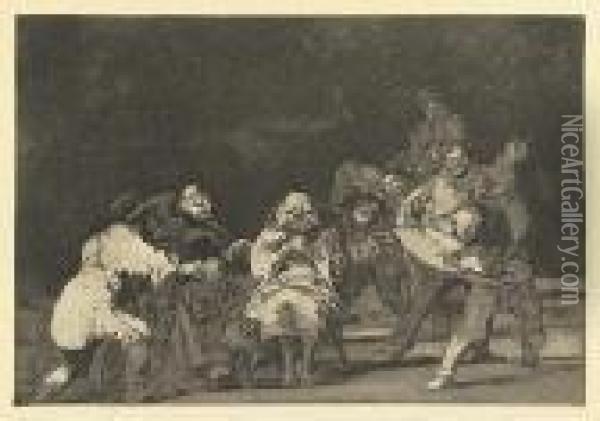 El Que No Te Ama, Burlando Te Difama. Oil Painting - Francisco De Goya y Lucientes