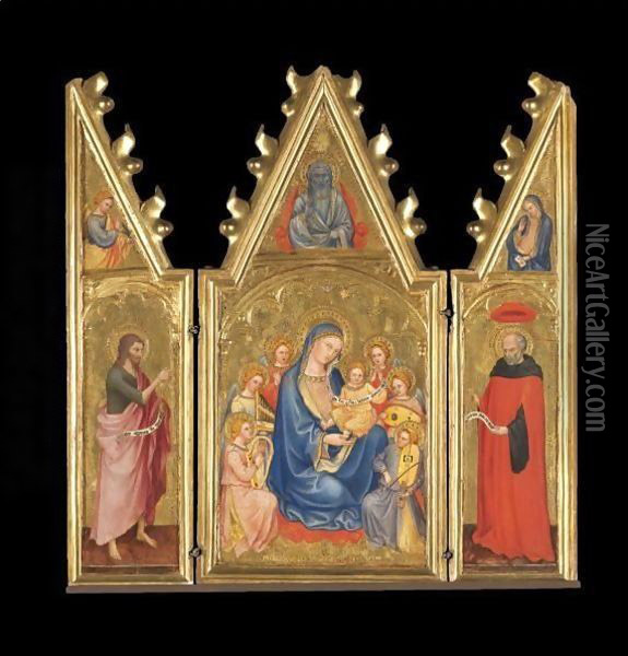 A Triptych Oil Painting - Taddeo Di Bartolo