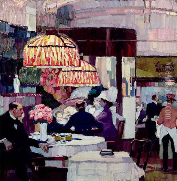 Cafe Scene Oil Painting - Josse Goossens