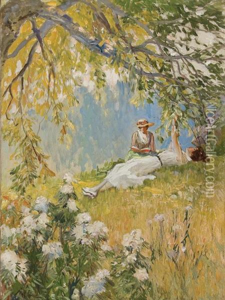 Idyllic Summer Day Oil Painting - Wilbur Crane