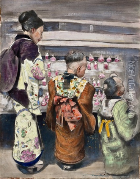 At The Sugar Water Stall Oil Painting - Mortimer Luddington Menpes