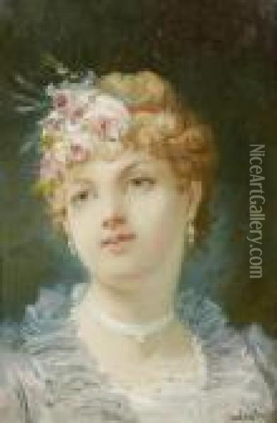 Portrait Of A Lady Oil Painting - Francois Louis Lanfant de Metz
