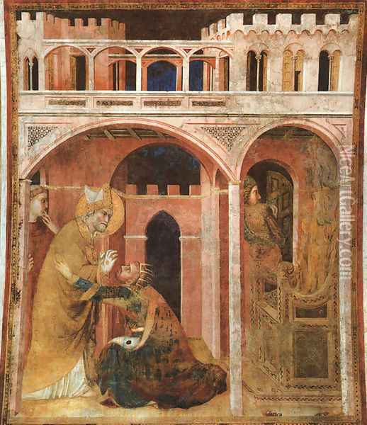 Miracle of Fire 1321 Oil Painting - Simone Martini