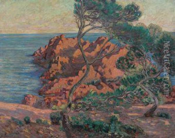 L'isle Besse A Agay Oil Painting - Armand Guillaumin