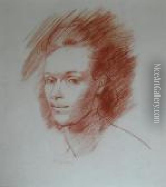 Portrait Head Oil Painting - Ambrose McEvoy