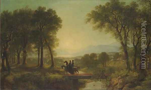 Cold Spring, New York Oil Painting - Thomas Prichard Rossiter