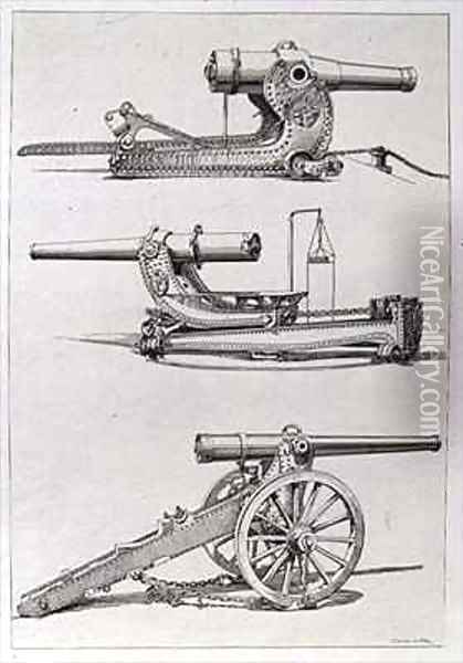 Three Forms of Artillery Gun Oil Painting - Saint-Elme Gautier