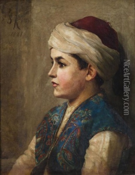 Portrait D'un Jeune Turc Oil Painting - Elizabeth B. Stanton Robinson
