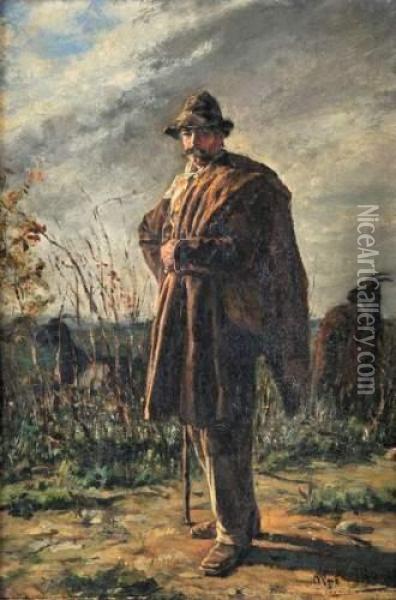 Le Berger Oil Painting - Alphonse Moutte