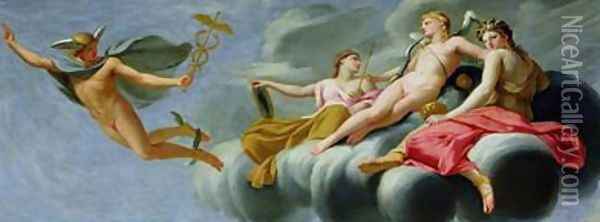 Cupid Ordering Mercury to Announce his Power to the Universe Oil Painting - Eustache Le Sueur