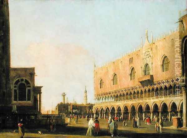 View of the Piazzetta San Marco Looking South, c.1735 Oil Painting - (Giovanni Antonio Canal) Canaletto