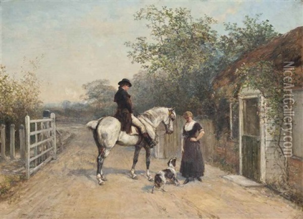 A Mutual Attraction Oil Painting - Heywood Hardy