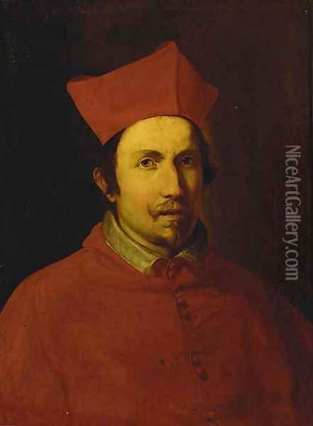 Portrait of a Cardinal, thought to be Alessandro Farnese Oil Painting - Giovanni Battista (Baciccio) Gaulli