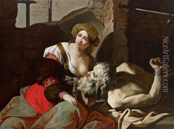 Cimon Und Pero Oder Die Caritas Romana, Cimone E Pero O La Carita Romana Oil Painting - Bernardino Mei