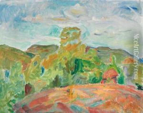 Sommerlandskap 1936 Oil Painting - Thorvald Erichsen