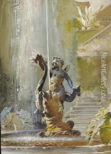 A Fountain Oil Painting - Konstantin Egorovich Makovsky