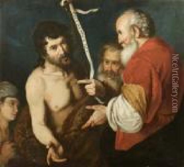 La Predica Del Battista Oil Painting - Bernardo Strozzi