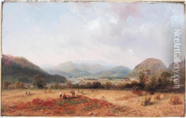 At Ballater Water Oil Painting - Carlo Bossoli