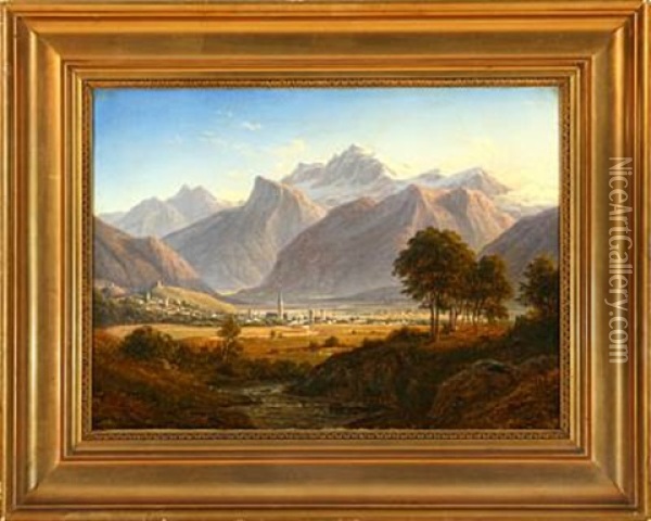 View From Innthal In Tyrol Oil Painting - Frederik Christian Jacobsen Kiaerskou