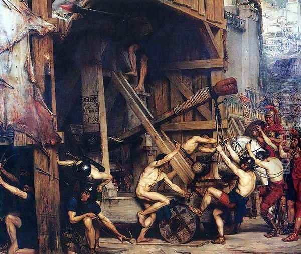 The Catapult Oil Painting - Sir Edward John Poynter