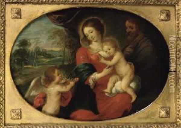 The Rest On The Flight Into Egypt Oil Painting - Pieter Van Avont