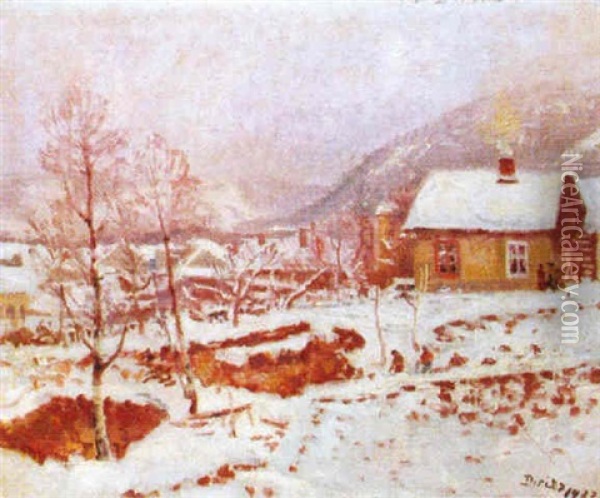 Vinter I Drobak Oil Painting - Karl Edvard Diriks