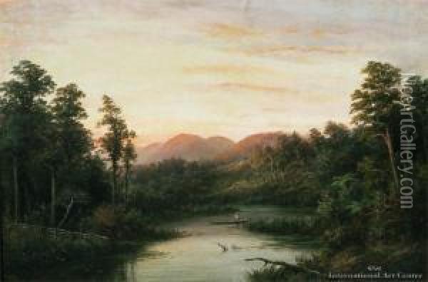 Near Taihape Oil Painting - William George Baker