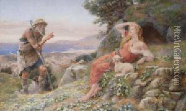 A Lesson In Arcadia Oil Painting - A. Foord Hughes