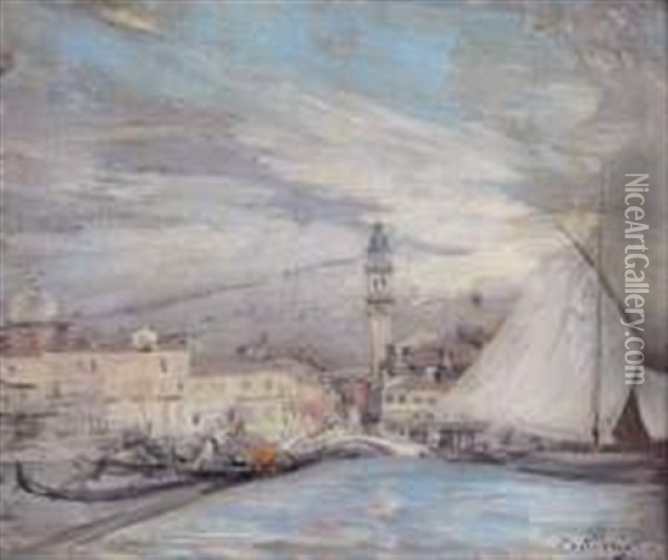 Le Grand Canal A Venise Oil Painting - Giovanni Boldini