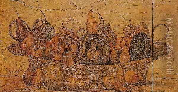 Basket with Fruit Oil Painting - Tadeusz Makowski