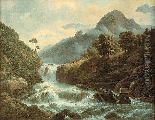 Pejzaz Z Norwegii Oil Painting - Christian Breslauer