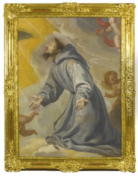 St Francis Receiving The Stigmata Oil Painting - Vicente Carducho