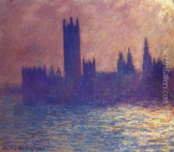 Houses Of Parlilament Sunlight Effect Oil Painting - Claude Oscar Monet