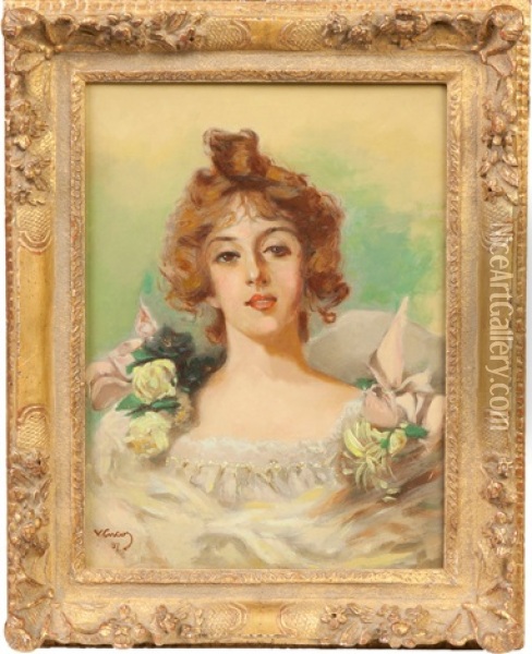 Portrait Of A Young Lady Oil Painting - Vittorio Matteo Corcos