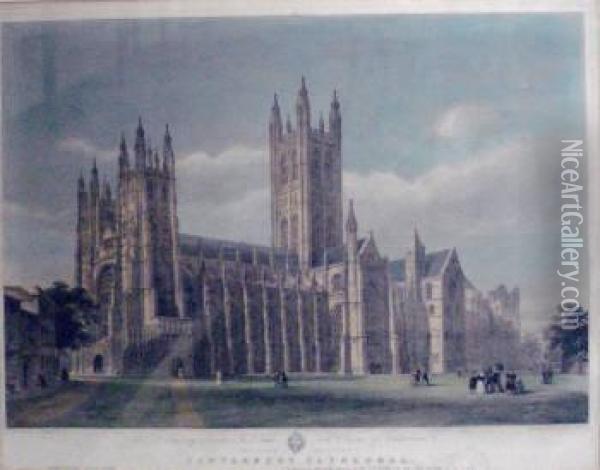 Canterbury Cathedral Oil Painting - George Hawkins