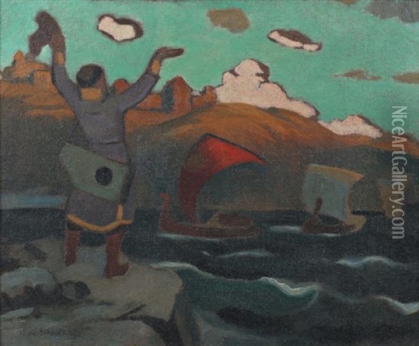 L'arrivee De La Flotte Oil Painting - Nikolai V. Ivanov