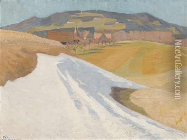 Landschaft Im Vorfruhling Oil Painting - Franz Jakob Elmiger