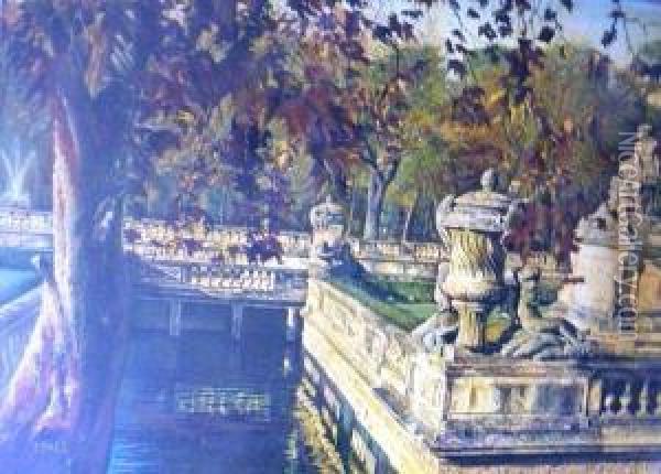 Jardins De Versailles Oil Painting - Carl Moll